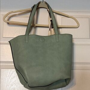 Elegant Green/ Cream reversible pocketbook